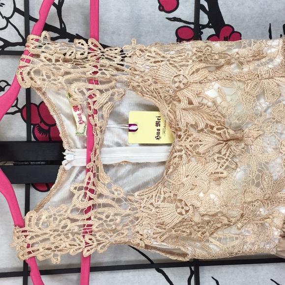 NEW Lace bodice tulle over satin skirt Small - Picture 2 of 4